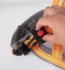 Dog Harness, Enhanced Control and Comfort, Durable and Adjustable Dog Harness (Bright red) (Yellow, L)