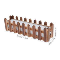 TOYANDONA Fence Shape Wooden Planter Box Outdoor Artificial Flower Planter Decorative Garden Pot for Patio and Balcony