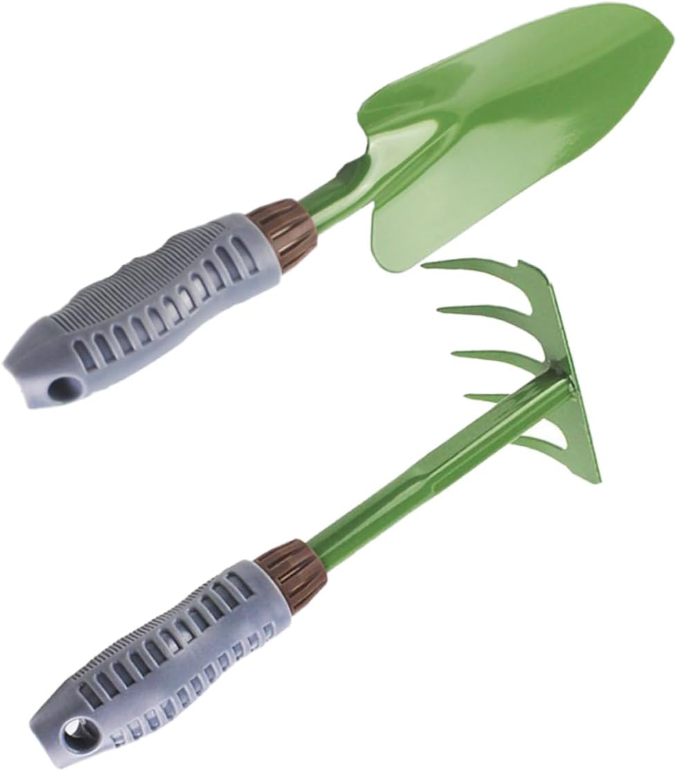 1Set Garden Hand Tools Shovel and Rake Durable Gardening Tools for Planting and Cultivating Comfortable Grip for Easy Use for Garden Lovers