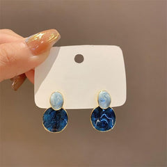 Round Drop Earrings for Women Minimalist Dangle Hoop Earrings Lightweight Everyday Jewelry