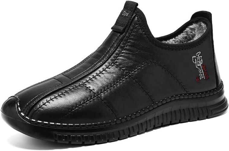 Men’s Winter Boots - Warm Insulated Snow Boots, Thick Lined Short Boots Cold Weather Protection, Soft Sole, Comfortable Fit for Outdoor Activities, Non-Slip (7,Black)