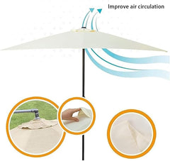 6.5ft 7.5ft 9ft 10ft Outdoor Umbrella Replacement Canopy Cloth, Umbrella Top Canopy Replacement For Patio Market Table Garden Pool 6/8 Ribs