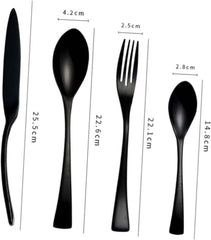 Mikinona 1pc Black Stainless Steel Dinner Fork Elegant Cutlery for Home Office and Restaurants for Serving Food Meat Steak and More Dishwasher Design