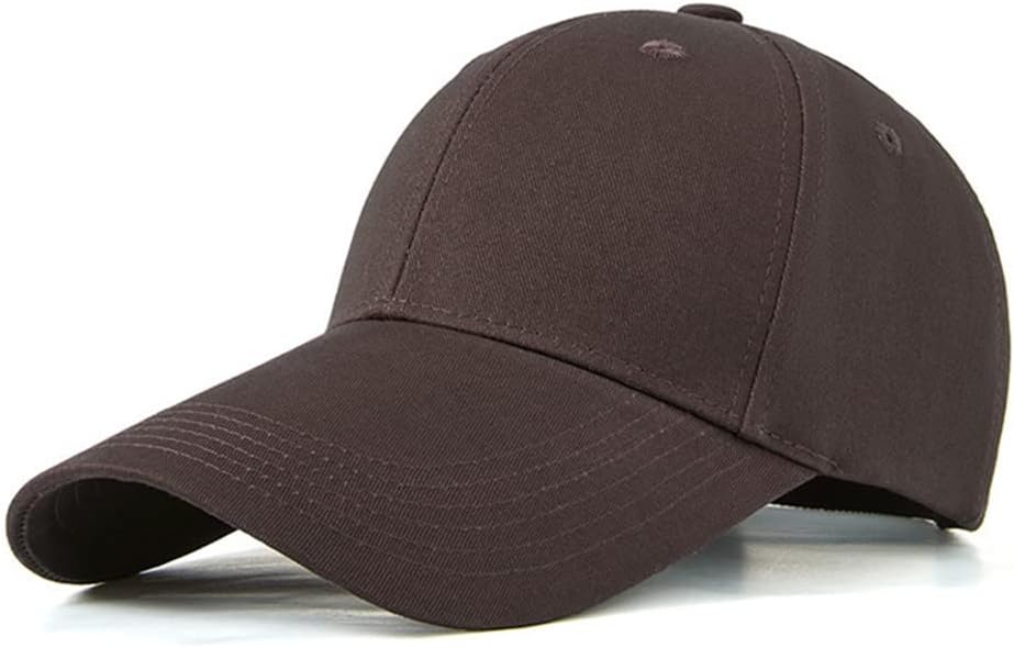 4.33" Extra Long Bill Baseball Cap - 100% Cotton Men Women Plain Adjustable Hat