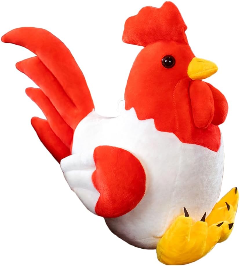 Giant Chicken Stuffed Animal Plush Cocky Rooster Pillow Chicken Plush Decorative Throw Pillow Huge Big Size Fluffy Plush Toy Gifts for Kids Room Décor for Bedroom Living Room