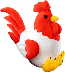 Giant Chicken Stuffed Animal Plush Cocky Rooster Pillow Chicken Plush Decorative Throw Pillow Huge Big Size Fluffy Plush Toy Gifts for Kids Room Décor for Bedroom Living Room
