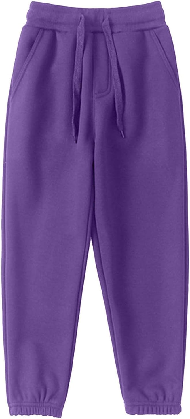 Boys Girls Sweatpants Fleece Athletic Workout Pants Toddler Cargo Pants Joggers with Drawstring Trousers