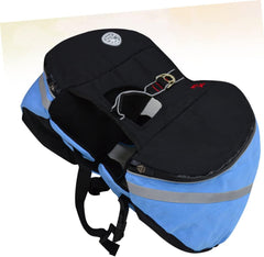 Pet Dog Backpack Portable Outdoor Hiking Rucksack Breathable Side Pockets for Snacks and Water Safety Reflective Band Oxford Material s