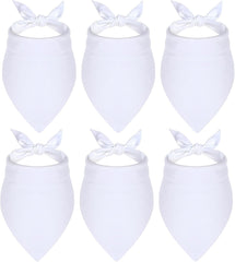 White Dog Bandana, 6 PCS Blank Dog Bandanas Sublimation Pet Bandana DIY Plain Bandanas Washable Triangle Dogs Scarf Pet Handkerchief or Bib for Dogs Puppy Cats Birthday Party Fun Idea Gift