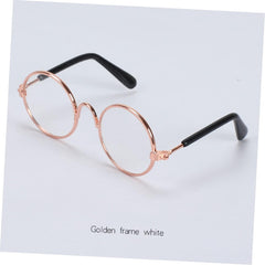 Angoily 12pcs Funny Sunglasses for Pets Adorable Eyewear for Dogs and Cats Includes Gold Frame Yellow White Tawny and Crystal Red for Parties and Costumes