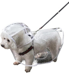 Dog Raincoat Transparent Waterproof rain Clothes Walking Artifact Small Medium-Sized Bichon Teddy Golden Retriever pet(White,40-45cm)