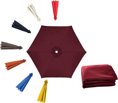 Patio Umbrella Canopy Cloth Replacement, Outdoor Market Table Yard Umbrella Top Covers with 6 Ribs, Garden Canopy Cover UV Sun Protection﻿(Dark Topaz,2.5m/8ft)