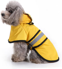 2pcs Lovely Dog Reflective Raincoat Pet Rain Coat for Small Dogs and Cats for Outdoor Walking Running Yellow