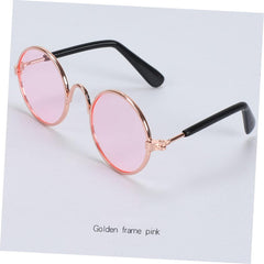 Angoily 12pcs Funny Sunglasses for Pets Adorable Eyewear for Dogs and Cats Includes Gold Frame Yellow White Tawny and Crystal Red for Parties and Costumes