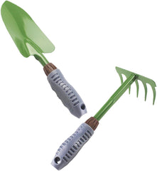 1set Gardening Hand Tools Ergonomic Rake and Shovel for Garden Tasks for Indoor Bonsai and Outdoor Planting