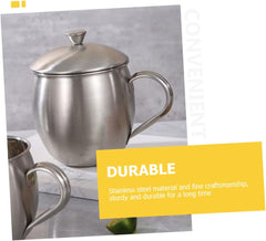 VALICLUD Handle Water Cup Stainless Steel Coffee Tumbler Drink Mug Lids for Home