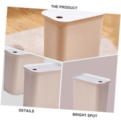 Floor Standing Trash Can with Lid Kitchen Garbage Bin Waterproof Household Wastebasket for Bathroom Living Room Office Slim Design Easy to Clean Space Saving