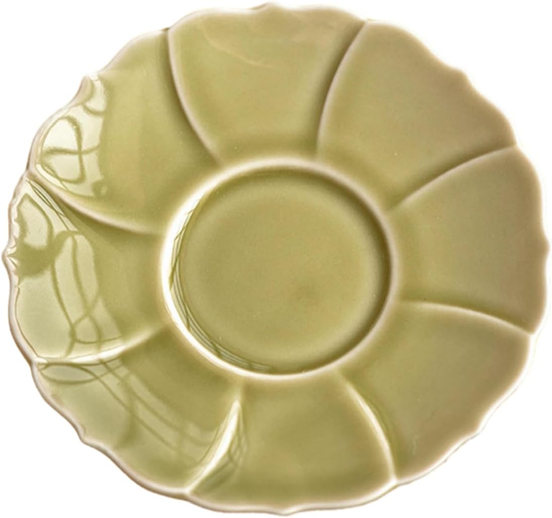 70Ml/2.5oz Yaozhou Kiln Hexagonal Master Cup, Chinese-style relief tea tasting cup - cup and saucer