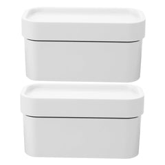 2pcs Wall-Mounted Bag Storage Box No Trace Easy Install Storage Bin for Kitchen Bathroom