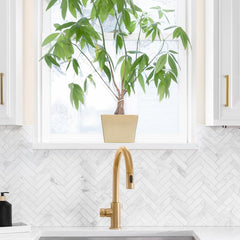 Admired By Nature 5" Ceramic Flower Planter, Ceramic Pot Planter, Plant Home Décor, Brown