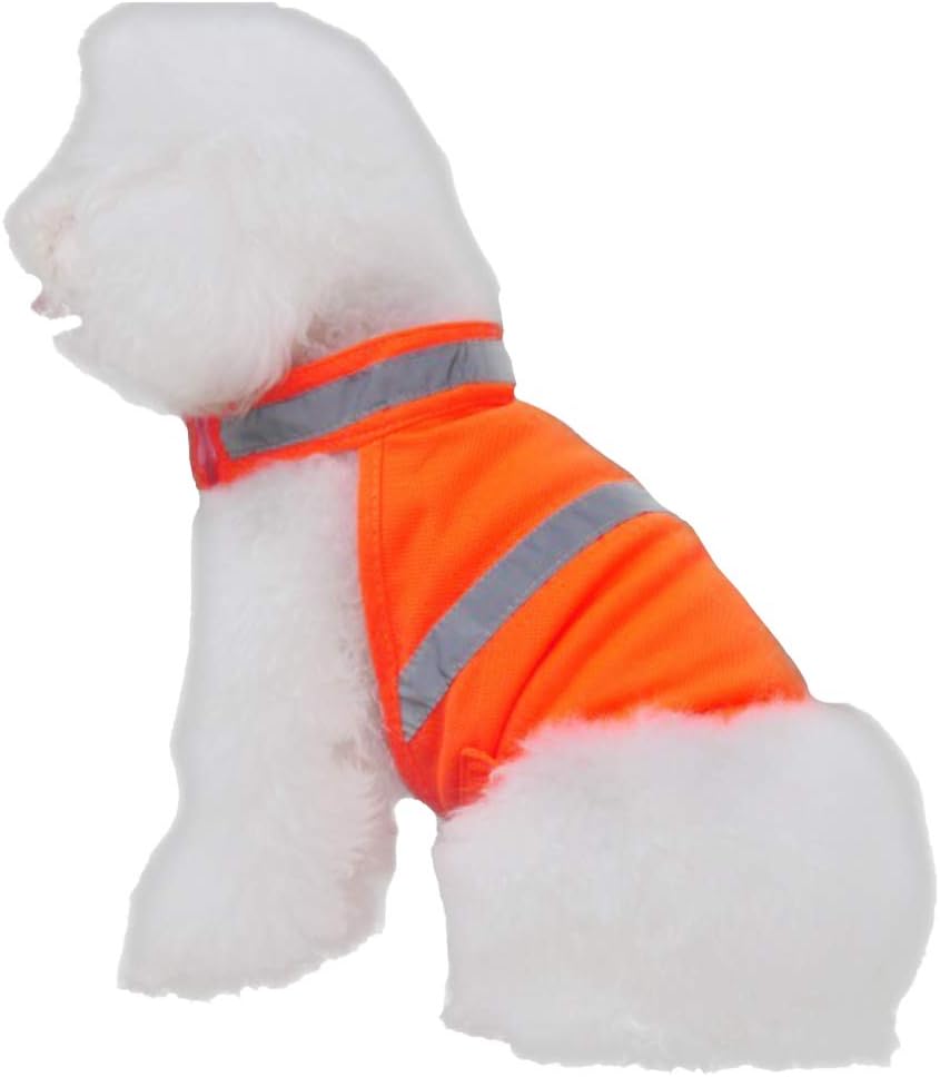 POPETPOP Dog Vest Harness Reflective Pet for Walking Hiking Jogging (Fluorescent)