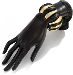 Gold Bangle Bracelets Resin Dyed Wide Face Cuff Bold Fashion Jewelry Stylish Layered Wristwear