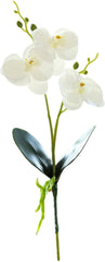 Artificial Plant, Artificial Fake Flowers, Vivid Appearance Non Withered Create Romantic Atmospheres Two Forks and Three Flowers Simulated Phalaenopsis Home Supplies White