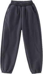 Boys Wide Leg Sweatpants Baggy Casual Long Pants Loose Elastic Waist Sports Running Joggers Trousers with Pocket