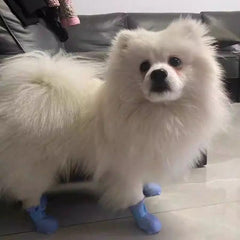 4 Pcs Dog Cat Rain Boots TEP Rain Shoes Paw Protector Dog Walking Shoes Pupp (Pink, M)