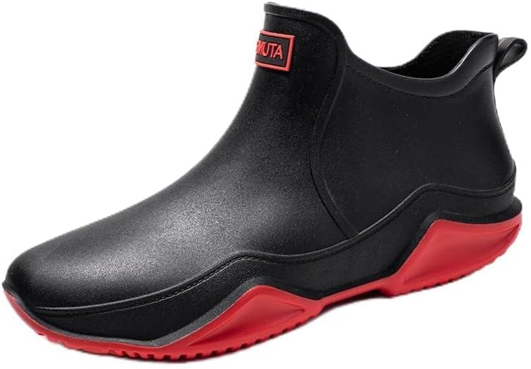 Men's and women's outdoor waterproof and anti slip rain boots, fashionable short rain boots, garden shoes, ankle deck boots