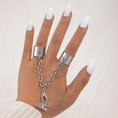Hand Chain Bracelet Ring, Adjustable Finger Jewelry Set