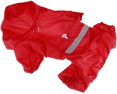 Raincoat for Dogs Lightweight Dog Raincoats Outdoor Red Dog Raincoat for Four Seasons Small Large Dogs Cats Hooded Rain Coat Waterproof Jackets M