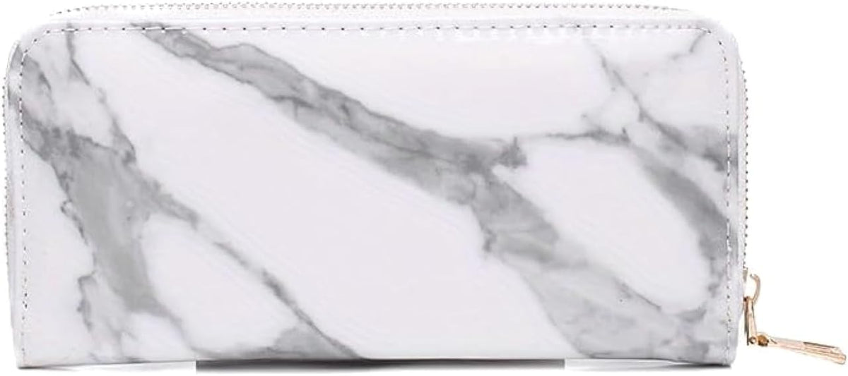 Marble Wallets for Men Women Unisex Fashion Travel Purse Rfid Blocking Clutch PU Leather Clips Cash,Phone,Card,ID Holder Zip Around Wallet (green)