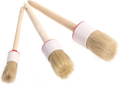 4pcs Round Bristle Oil Painting Brush BBQ Mop Brush Wooden Handle Food for Basting Fathers Day