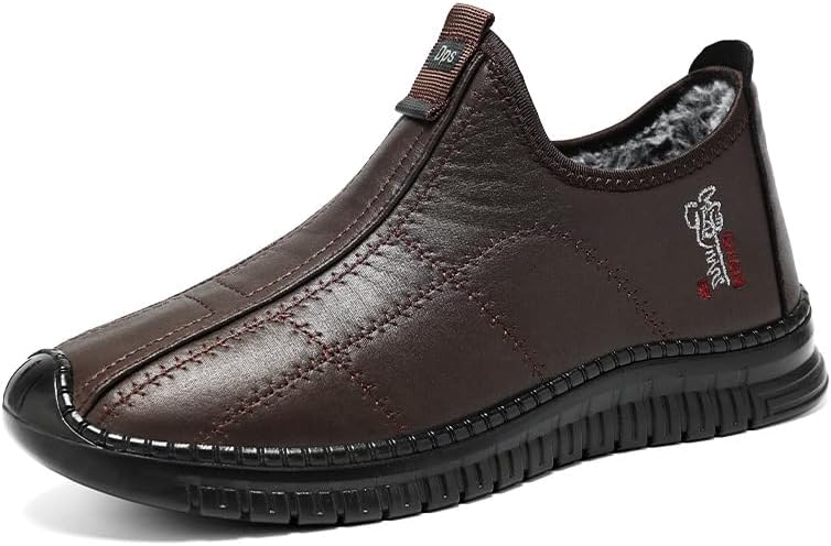 Men’s Winter Boots - Warm Insulated Snow Boots, Thick Lined Short Boots Cold Weather Protection, Soft Sole, Comfortable Fit for Outdoor Activities, Non-Slip (8,Coffee)