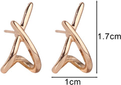 1 Pair Simple Geometric Cross Earrings Fashion Alloy Stud Earring for Women