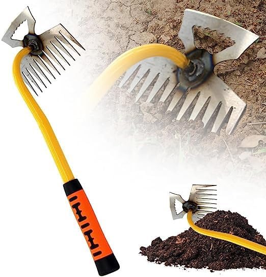 2023 New Weeding Artifact Uprooting Weeding Tool, 11 Teeth Manganese Steel Forged Hand Weeder, Purpose Hand Remover Garden for Garden Yard Removal