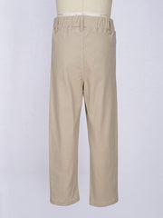 Boys School Uniform Trousers Elastic Waistband Pull-on Casual Athletic Cargo Pants