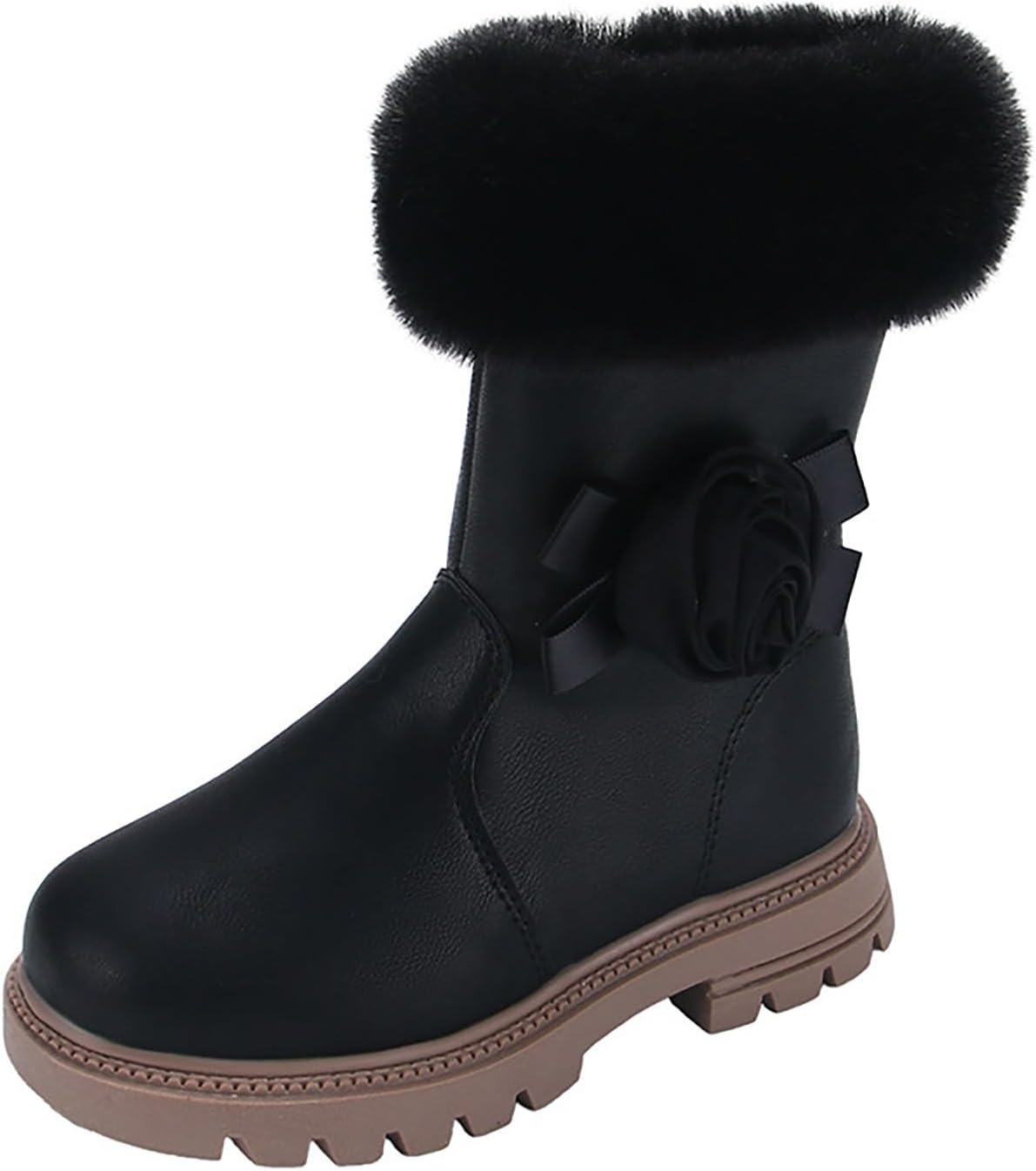 IWIHMIV Toddler Riding Boots Girls Tall Boots Girls' Boots Girls' Boots Comfortable Thick Sole Mid Calf Boots for Toddlers