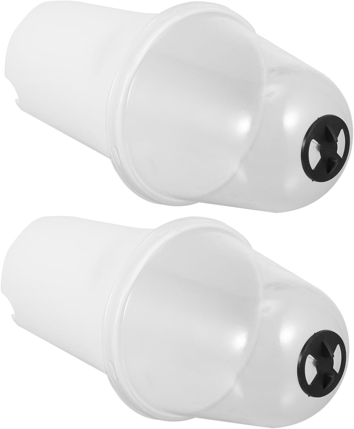 POPETPOP Stuffy Planting Container Set 2 Pack Plastic Round Flower Pots with Lid Outdoor Planter Boxes