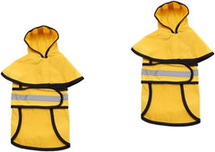 Housoutil 2pcs Hooded Dog Rainwear for Small Dogs Pet Reflective Rain Coat for Outdoor