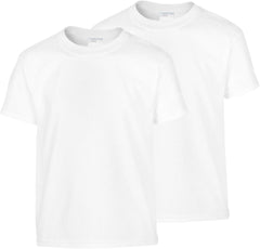 2 Pack T Shirts for Boys Girls Cotton Crewneck Short Sleeve Tee Basic Solid Color Tops Casual Loose Summer Blouse