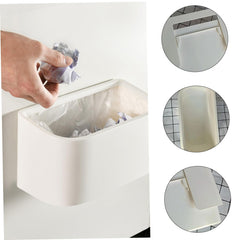 Vaguelly Wall-Mounted Hanging Garbage Bin Kitchen Trash Can Lid Space-Saving Cabinet Door Organizer 1-Piece Waterproof Trash Container for Bathroom and Kitchen