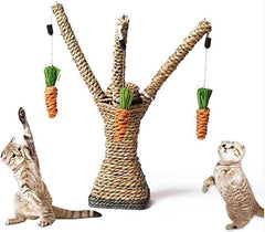 Cat Tree Tower Cat Tree Toy Cat Climbing Frame Cat Jumping Platform Using Sisal Rope with 3 Carrots for Cat Playing and Clawing Cat Condo