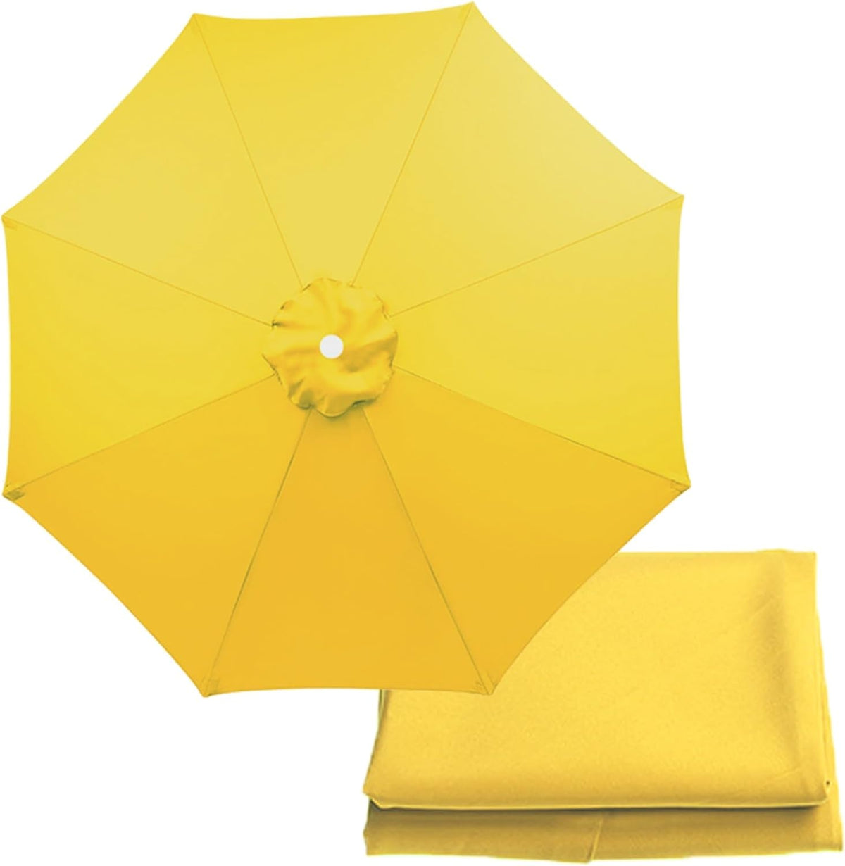 6.5ft/8.8ft/9.8ft Patio Umbrella Replacement Canopy, 6 Arms/8 Arms Sun Umbrella Replacement Cloth for Garden Parasol Canopy Cover, UV Sun Protection(Yellow,8 ribs-3.0m(9.8ft))