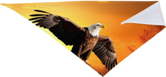 Golden Sunset Bald Eagle Dog Bandana Pet Scarf Accessories for Small Medium Dogs Cats Photo Prop, Triangle Pet Bandanas Adjustable Puppy Bib Washable Dog Kerchief Puppy Neckerchief
