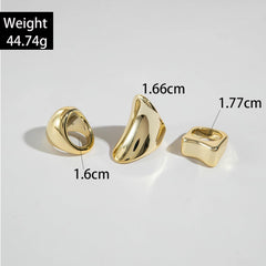 Crystal-Clear Irregular Ring Set, Contemporary Minimalist Design, Sophisticated Hand Jewelry