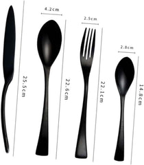 Black Silverware Stainless Steel Dinner Fork Cutlery Table Fork for Occasions
