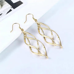 925 Sterling Silver Drop Earrings for Women Leaf-Shaped Earrings