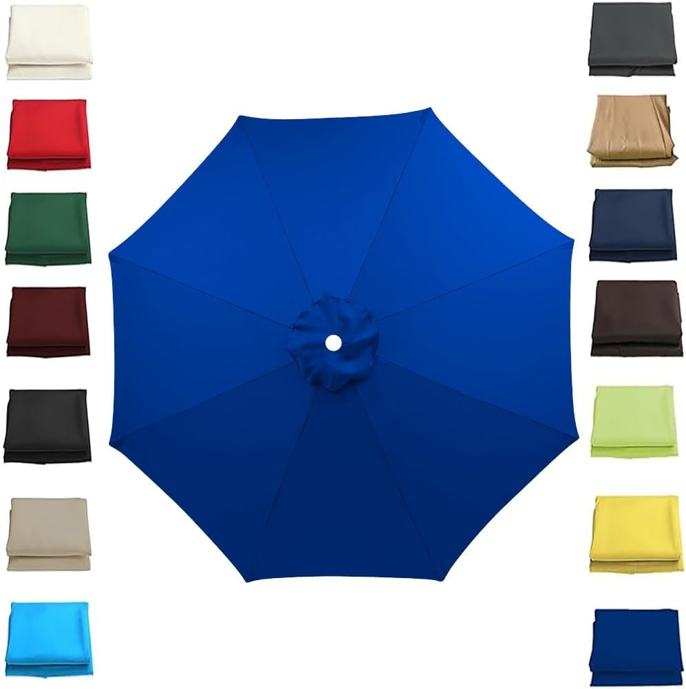 Replacement Parasol Canopy 6.5ft 7.5ft 9ft, Patio Umbrella Top Canopy Replacement Cloth 6/8 Arms, 10ft Outdoor Market Yard Table Umbrella Canopy Cover, UV Protective Replacement Fabric(Wine Red,2.7m/9